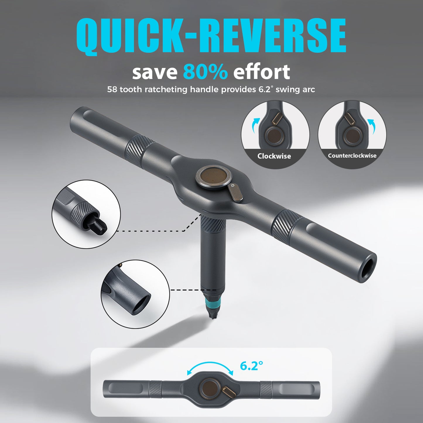 VMAN 24-in-1 Magnetic Ratchet Screwdriver Set with S2 Steel Bits & Flexible Shaft - Heavy-Duty Torque Wrench Kit with Ergonomic Handle, Impact-Resistant Case for DIY, Furniture Assembly, Electronics Repair, Bicycle Maintenanc