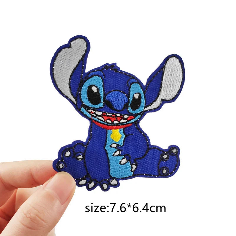 Stitch Cartoon Cute Anime Iron on Patches for Clothing T-shirt shose bag Embroidery Patches on Clothes Applique