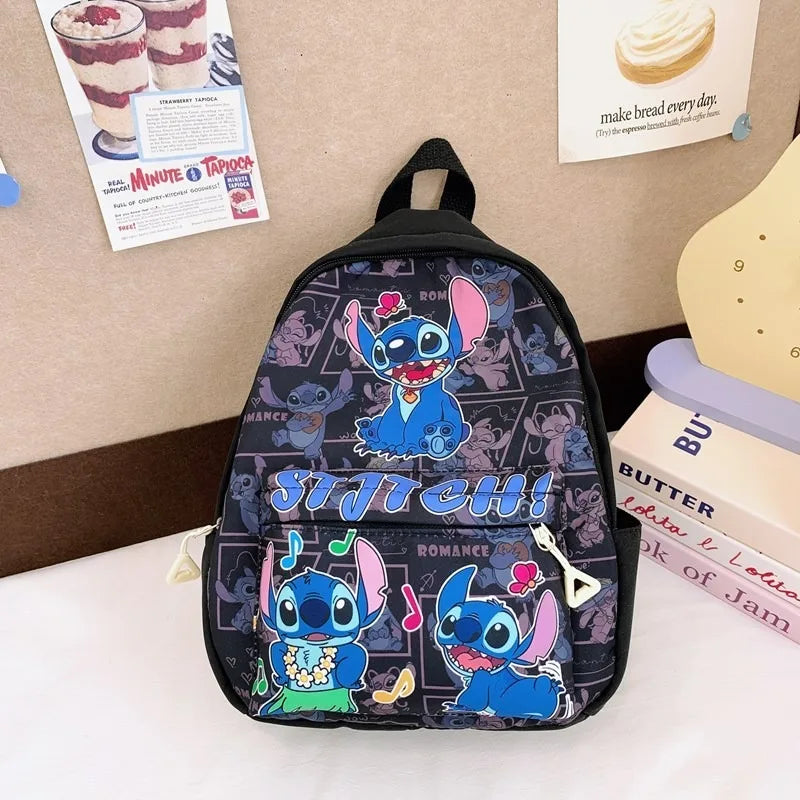 Stitch Fashion Nylon Backpack, Cartoon Stitch Print Daypack, Suitable for School And Light Travel Backpack for Kids And Girls