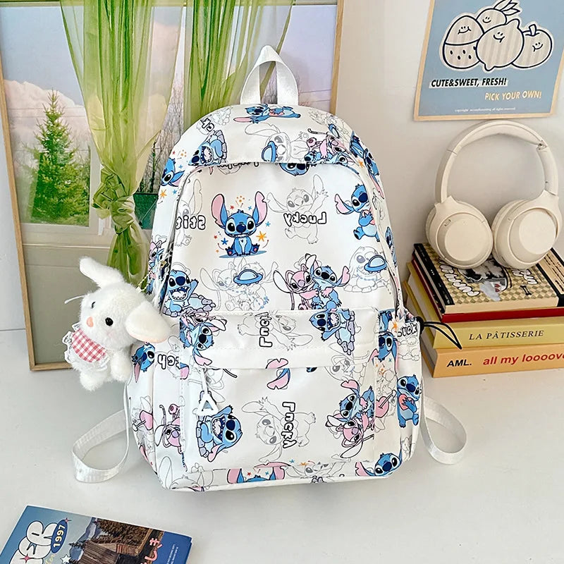 Cartoon Stitch Student Schoolbag Nylon Printed Versatile Large Capacity Lightweight Student Casual Bag Backpack Back to school