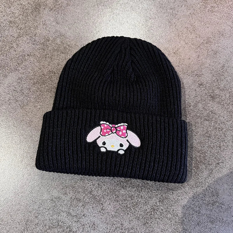 Stitch Knit Hat Cartoon Embroidered Benie Cap Cute Unisex Warm Stretchy Hats Christmas Gift for Adult Kids Outdoor Thermal Caps