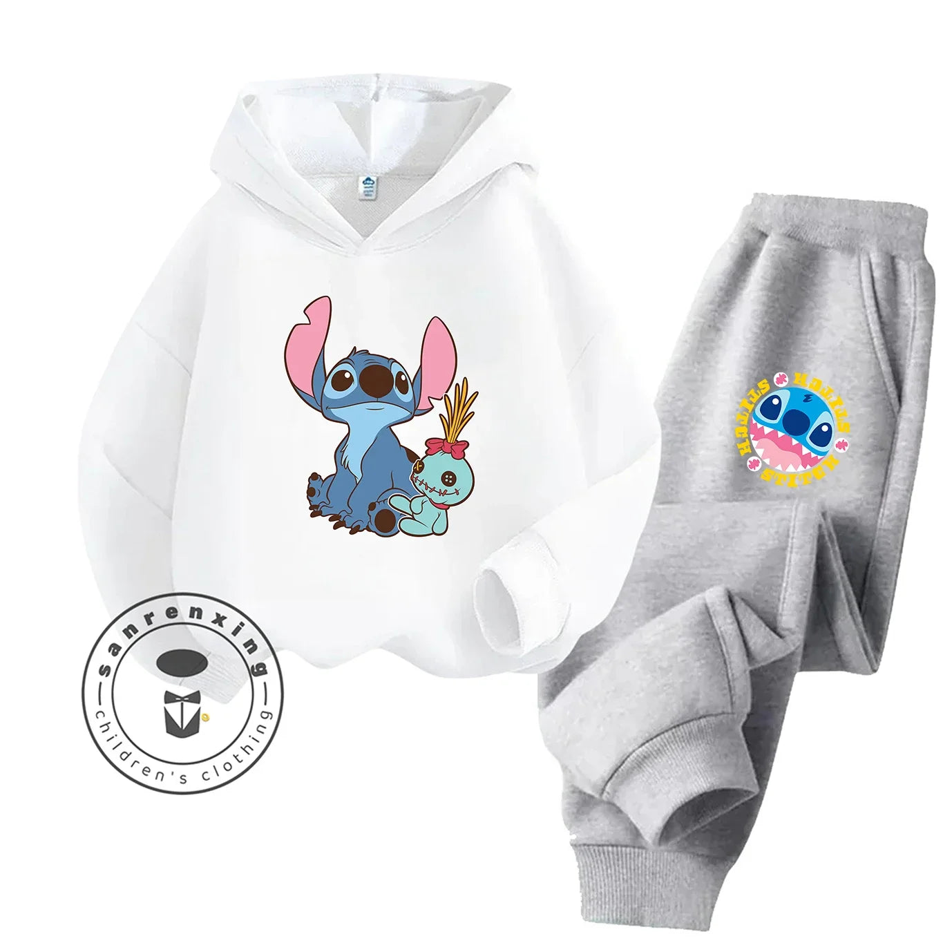Stitch Fashion 2025 Cartoon Printed Hoodie Set 2D For Children Teenagers Boys Girls Casual Hot Sale Autumn Winter