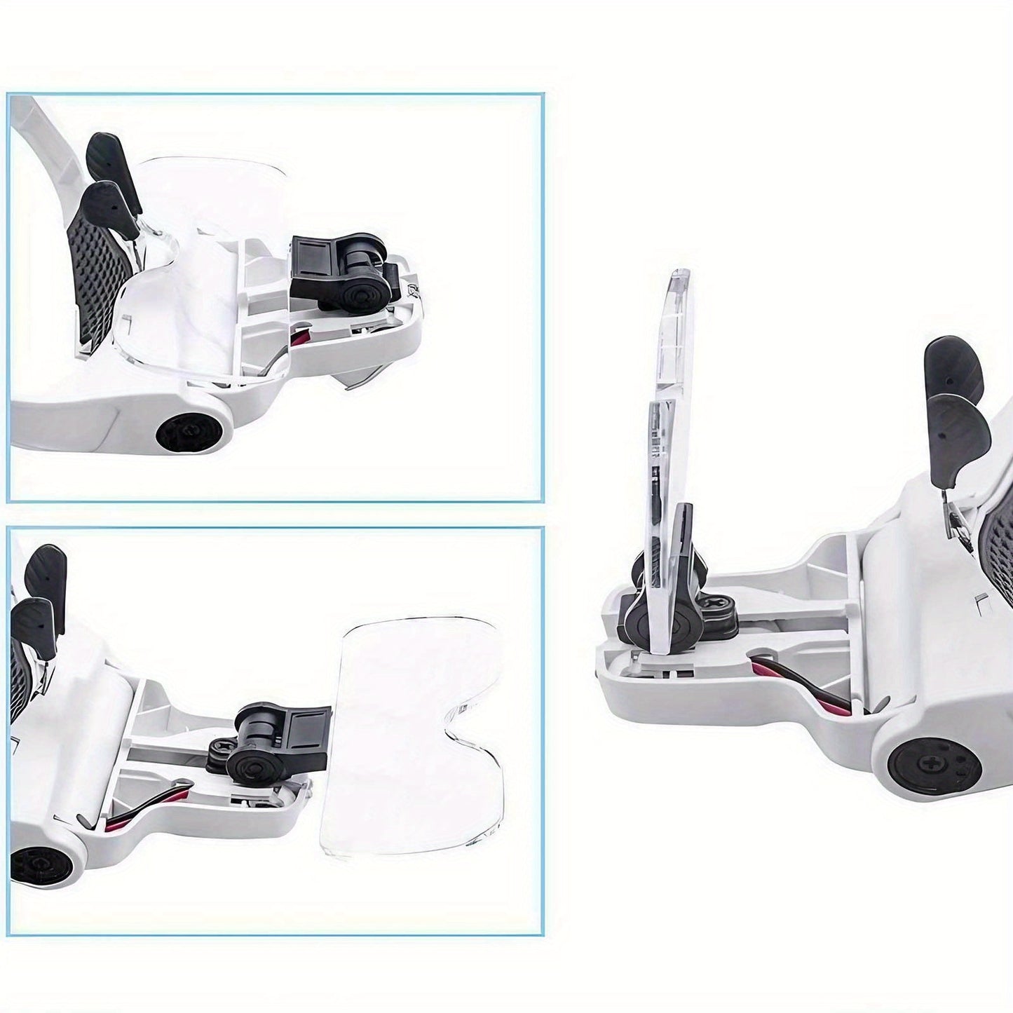 Head-Mounted Magnifier - LED Illumination, Adjustable Headband, Battery Powered with 5 Interchangeable Lenses 1.0X, 1.5X, 2.0X, 3.0X, 4.0X for Reading, Repairing, Jewelry Making, Electronics Maintenance, and Fine Work - Light