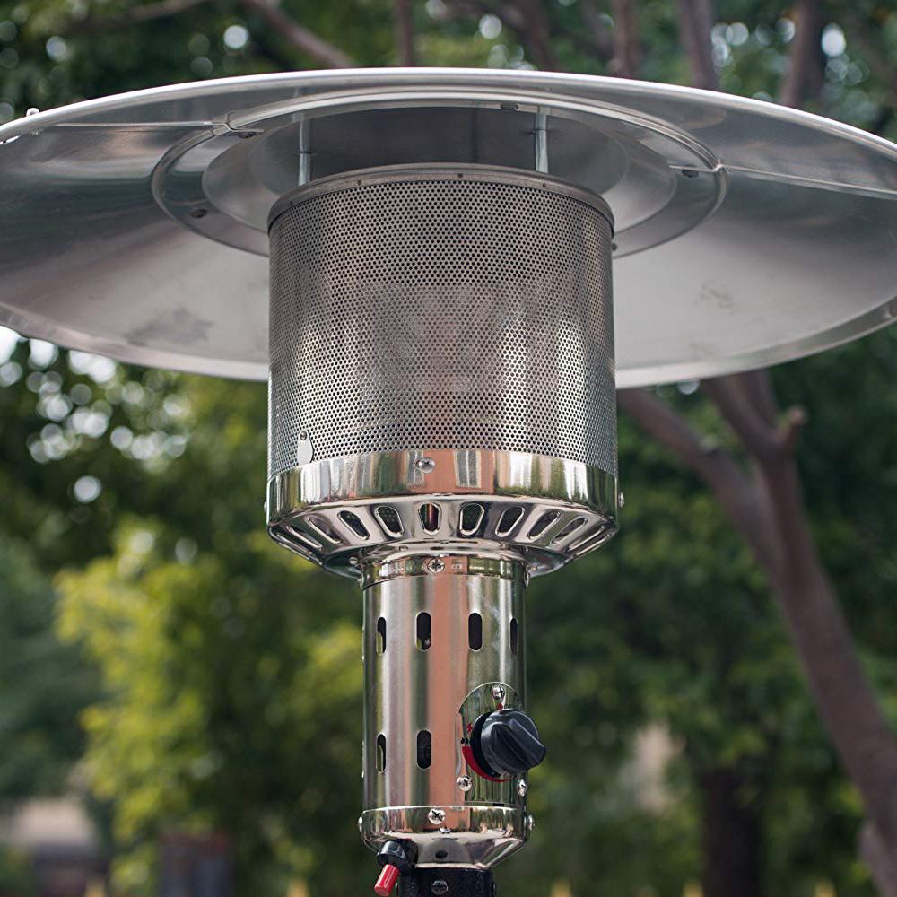 Propane Patio Heater with Wheels Outdoor Heater 47,000BTU Black