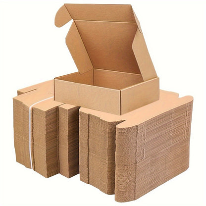50pcs Brown Corrugated Mailer Boxes, 5.91x3.94x1.57inch, Triple Layer Extra Hard, Lid Included for Shipping Crafts, Electronics, Fragile Items - No Odor, Ideal for Small Businesses and Gift Packaging, Shipping Supplies | Neut