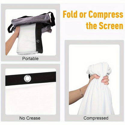 120/100/84 Inch Portable Foldable Wrinkle-Resistant Projection Screen with Carry & Stands - 16:9 Widescreen HD Clarity for Home Theater, Outdoor Movies, Office, Gaming - Lightweight Durable Indoor/Outdoor Projector Screen (No