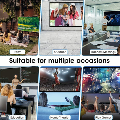 120/100/84 Inch Portable Foldable Wrinkle-Resistant Projection Screen with Carry & Stands - 16:9 Widescreen HD Clarity for Home Theater, Outdoor Movies, Office, Gaming - Lightweight Durable Indoor/Outdoor Projector Screen (No