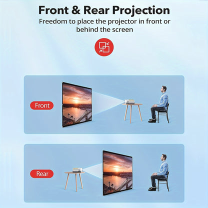 120/100/84 Inch Portable Foldable Wrinkle-Resistant Projection Screen with Carry & Stands - 16:9 Widescreen HD Clarity for Home Theater, Outdoor Movies, Office, Gaming - Lightweight Durable Indoor/Outdoor Projector Screen (No