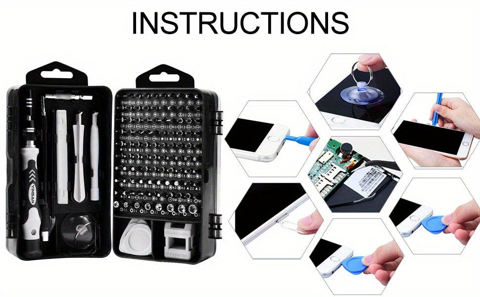 Precision Screwdriver Set, 115 in 1 Screwdriver Sets Screwdriver Bit Sets DIY Repair Tools Kit for iPhone Laptop PC Watch Glasses and Other Electronics, Mini Screwdriver Set with Case