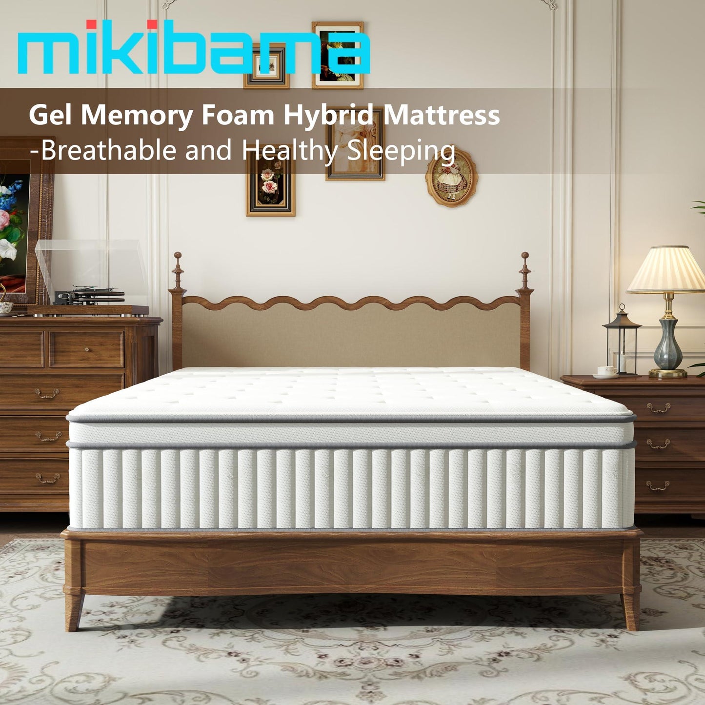 High Quality 12" Twin Diamond Innerspring Hybrid And Cooling Gel Memory Foam Mattress, Pressure Relief, And Motion Isolation