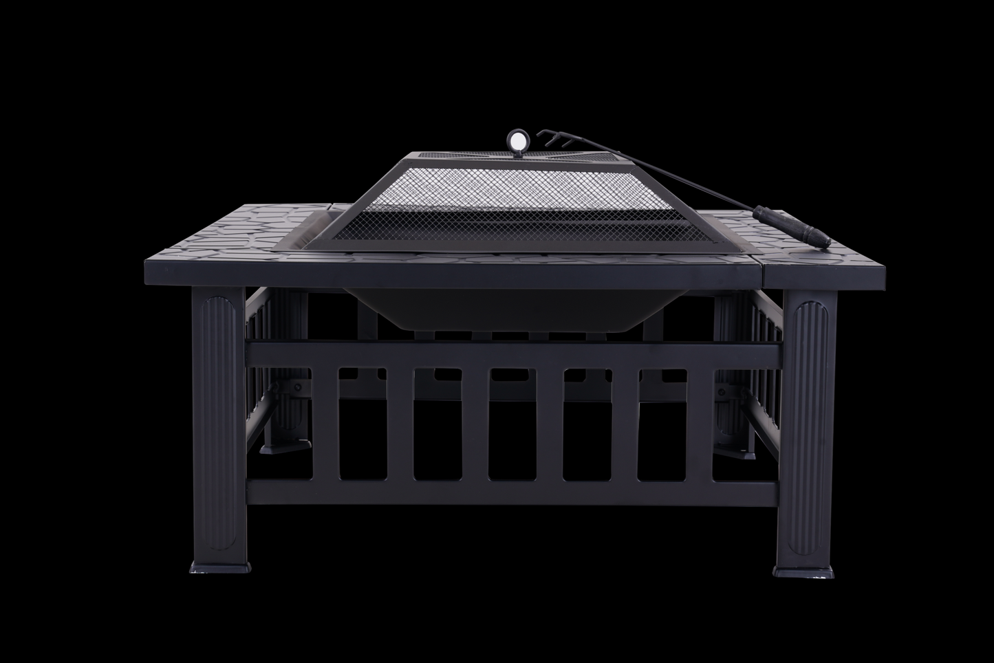 32 inch Outdoor Fire Pit Table Outside Backyard Patio Square Firepit Table