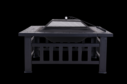 32 inch Outdoor Fire Pit Table Outside Backyard Patio Square Firepit Table
