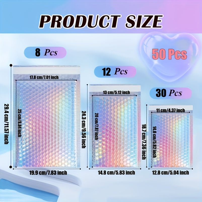 Holistic Bubble Mailer Set - Various Sizes, Waterproof Self-Seal Envelopes, Polyethylene Packaging Bags, Leak-Proof Mailing, Suitable for Small Businesses, Offices, Home Use - Non-Food Contact Plastic Square Bubble Mailers, I