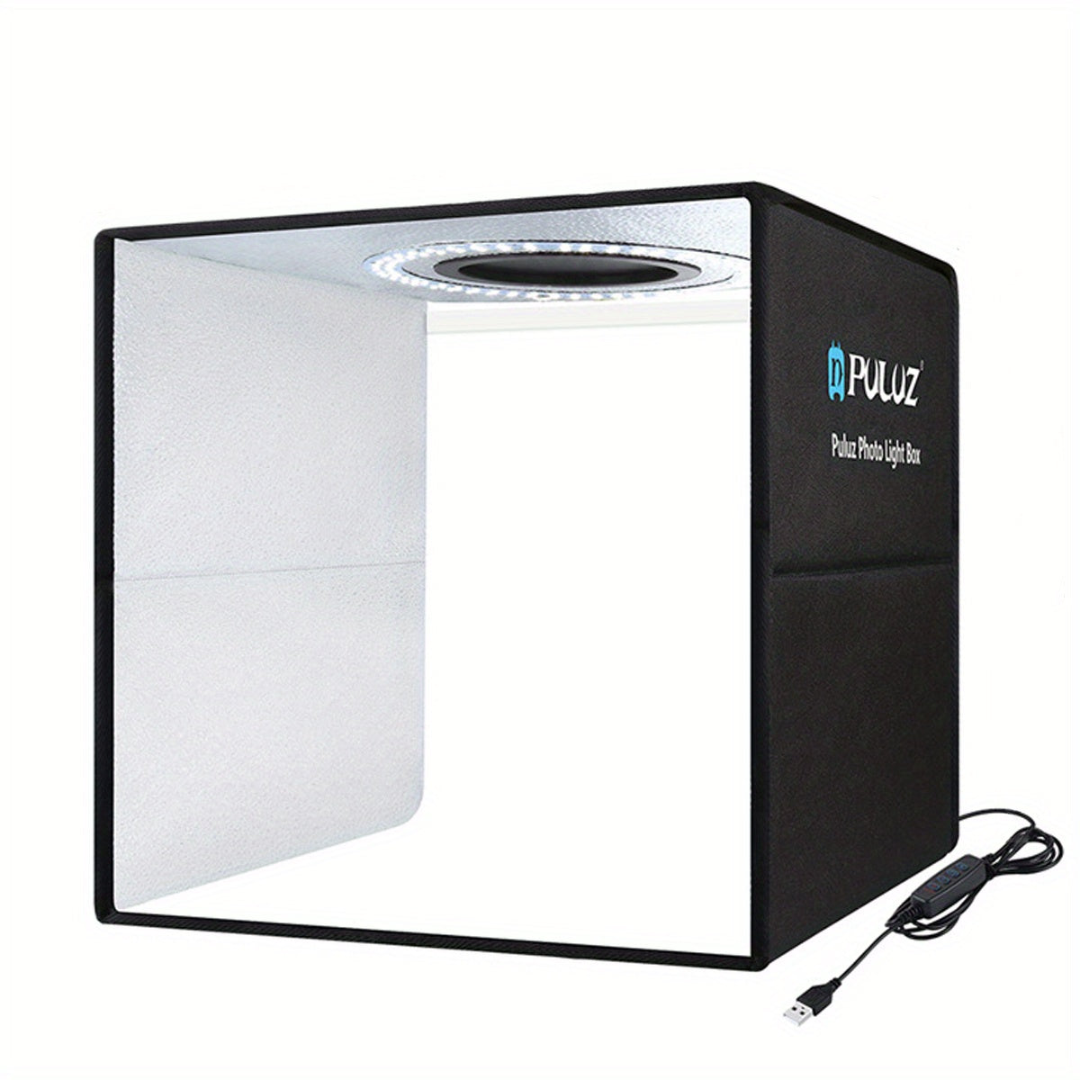 16" Large Portable LED Photography Studio Light Box with Folding Tent Design & Open-Top Lid - Collapsible Tent with Sturdy Frame, Compatible with DSLR/Cameras, Smartphones, Tablets - Soft Light Tent for Product Shoots,  Recor