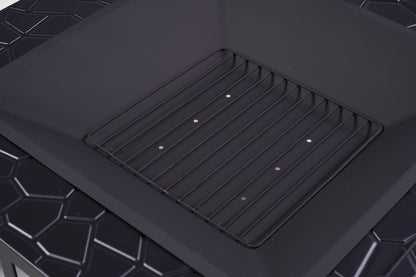 32 inch Outdoor Fire Pit Table Outside Backyard Patio Square Firepit Table