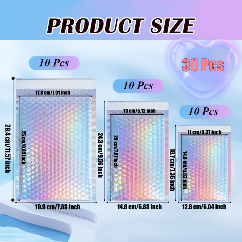 Holistic Bubble Mailer Set - Various Sizes, Waterproof Self-Seal Envelopes, Polyethylene Packaging Bags, Leak-Proof Mailing, Suitable for Small Businesses, Offices, Home Use - Non-Food Contact Plastic Square Bubble Mailers, I