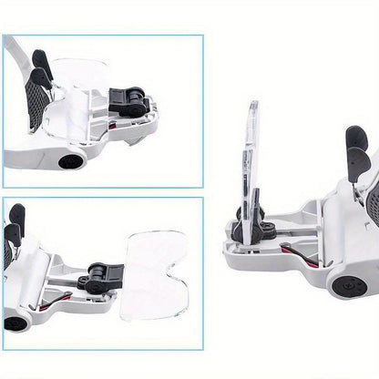 Head-Mounted Magnifier - LED Illumination, Adjustable Headband, Battery Powered with 5 Interchangeable Lenses 1.0X, 1.5X, 2.0X, 3.0X, 4.0X for Reading, Repairing, Jewelry Making, Electronics Maintenance, and Fine Work - Light