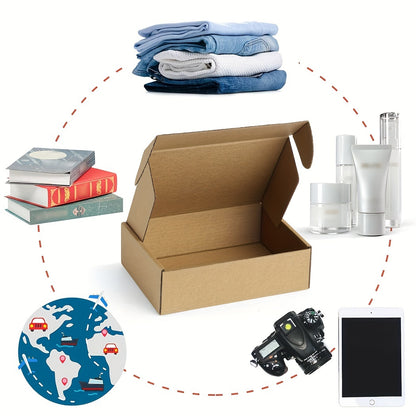 50pcs Brown Corrugated Mailer Boxes, 5.91x3.94x1.57inch, Triple Layer Extra Hard, Lid Included for Shipping Crafts, Electronics, Fragile Items - No Odor, Ideal for Small Businesses and Gift Packaging, Shipping Supplies | Neut