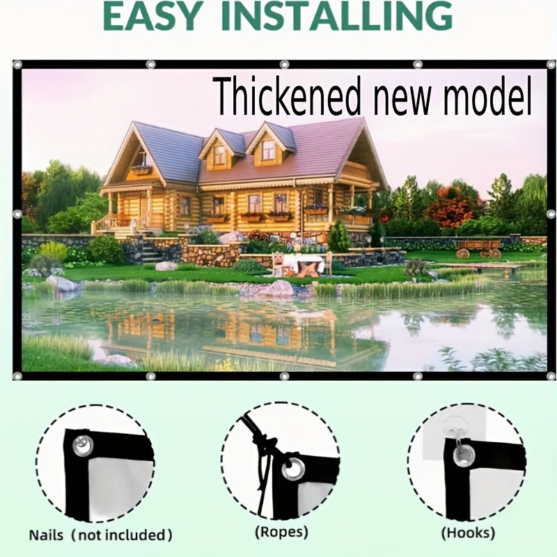 120/100/84 Inch Portable Foldable Wrinkle-Resistant Projection Screen with Carry & Stands - 16:9 Widescreen HD Clarity for Home Theater, Outdoor Movies, Office, Gaming - Lightweight Durable Indoor/Outdoor Projector Screen (No