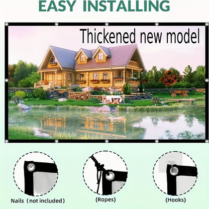 120/100/84 Inch Portable Foldable Wrinkle-Resistant Projection Screen with Carry & Stands - 16:9 Widescreen HD Clarity for Home Theater, Outdoor Movies, Office, Gaming - Lightweight Durable Indoor/Outdoor Projector Screen (No