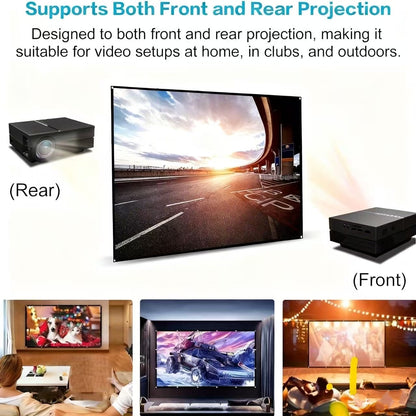 120/100/84 Inch Portable Foldable Wrinkle-Resistant Projection Screen with Carry & Stands - 16:9 Widescreen HD Clarity for Home Theater, Outdoor Movies, Office, Gaming - Lightweight Durable Indoor/Outdoor Projector Screen (No