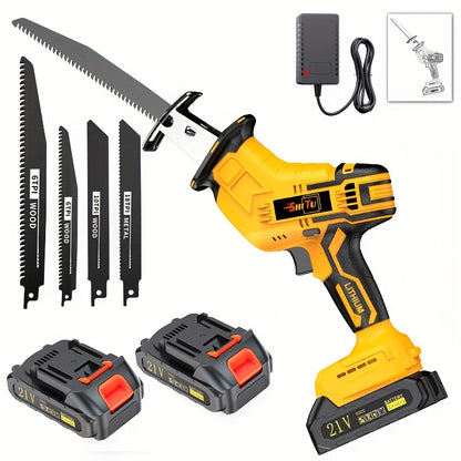 [Cordless Saw] Lithium Electronics Cordless Saw | Electric Cordless Saw Blade, Cordless Reciprocating Saw | Suitable For Home And Outdoor Use, Cutting Trees, PVC, Thin Wood Boards And Soft Metal Wood