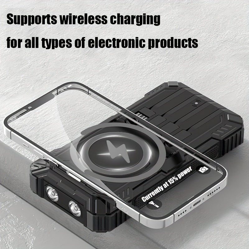 10000mAh/20000mAh Solar Powered Power Bank with Flashlight/USB/Type-C/Micro Interface/compass for Mobile Digital Electronics Devices, Durable and Long-lasting, Travel Camping, LED Flashlight, Hiking Buckle. The Best Gift for