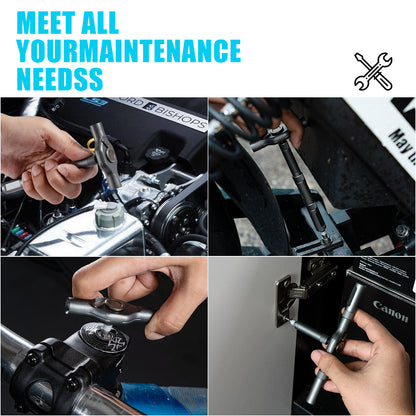 VMAN 24-in-1 Magnetic Ratchet Screwdriver Set with S2 Steel Bits & Flexible Shaft - Heavy-Duty Torque Wrench Kit with Ergonomic Handle, Impact-Resistant Case for DIY, Furniture Assembly, Electronics Repair, Bicycle Maintenanc