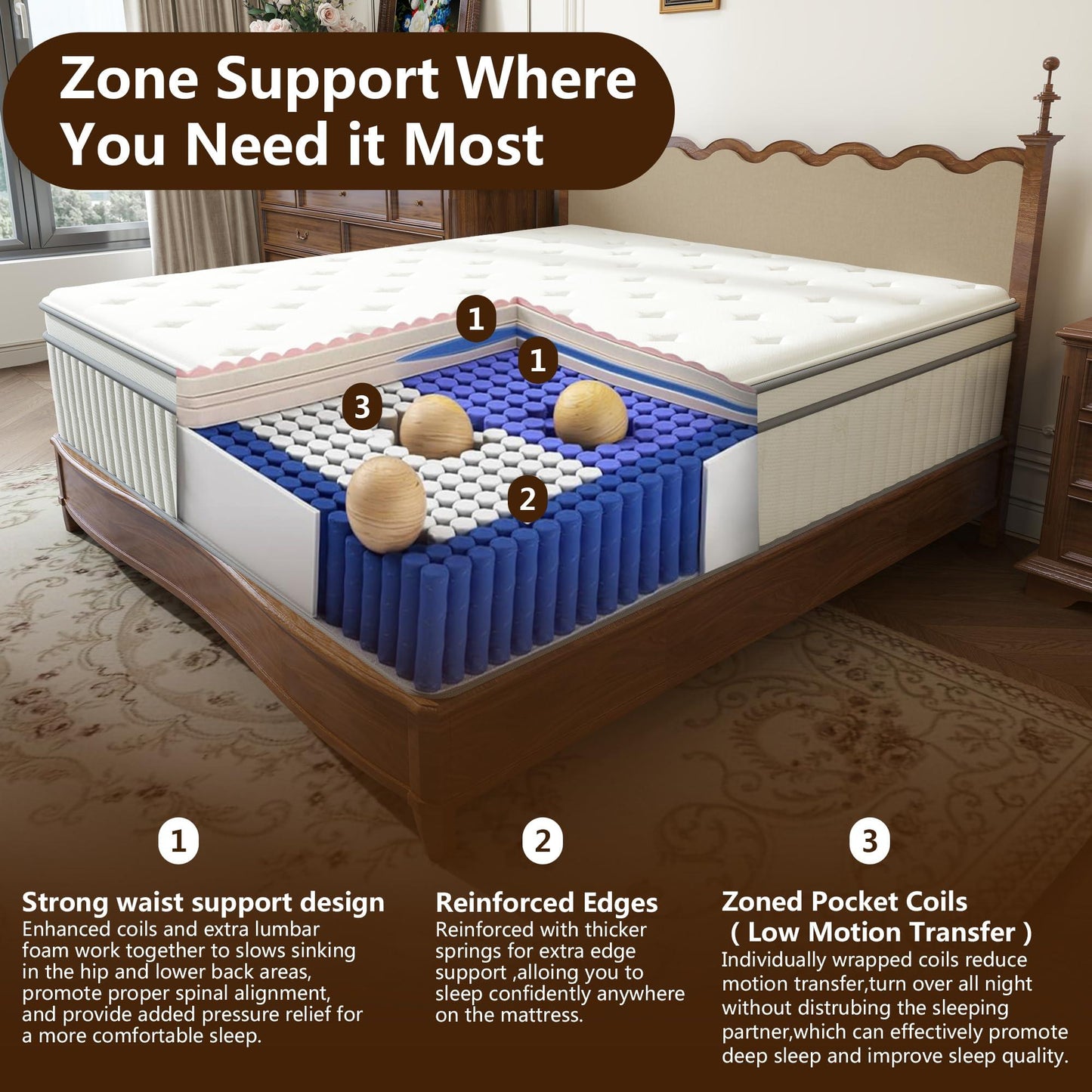 High Quality 12" Twin Diamond Innerspring Hybrid And Cooling Gel Memory Foam Mattress, Pressure Relief, And Motion Isolation