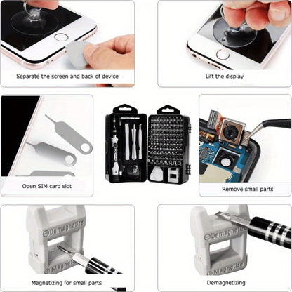 Precision Screwdriver Set, 115 in 1 Screwdriver Sets Screwdriver Bit Sets DIY Repair Tools Kit for iPhone Laptop PC Watch Glasses and Other Electronics, Mini Screwdriver Set with Case