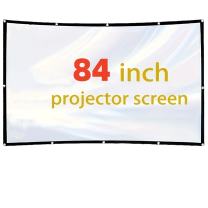 120/100/84 Inch Portable Foldable Wrinkle-Resistant Projection Screen with Carry & Stands - 16:9 Widescreen HD Clarity for Home Theater, Outdoor Movies, Office, Gaming - Lightweight Durable Indoor/Outdoor Projector Screen (No