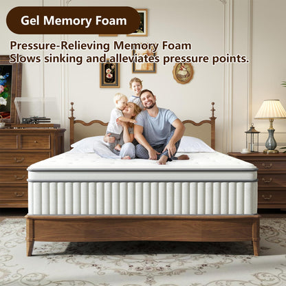 High Quality 12" Twin Diamond Innerspring Hybrid And Cooling Gel Memory Foam Mattress, Pressure Relief, And Motion Isolation