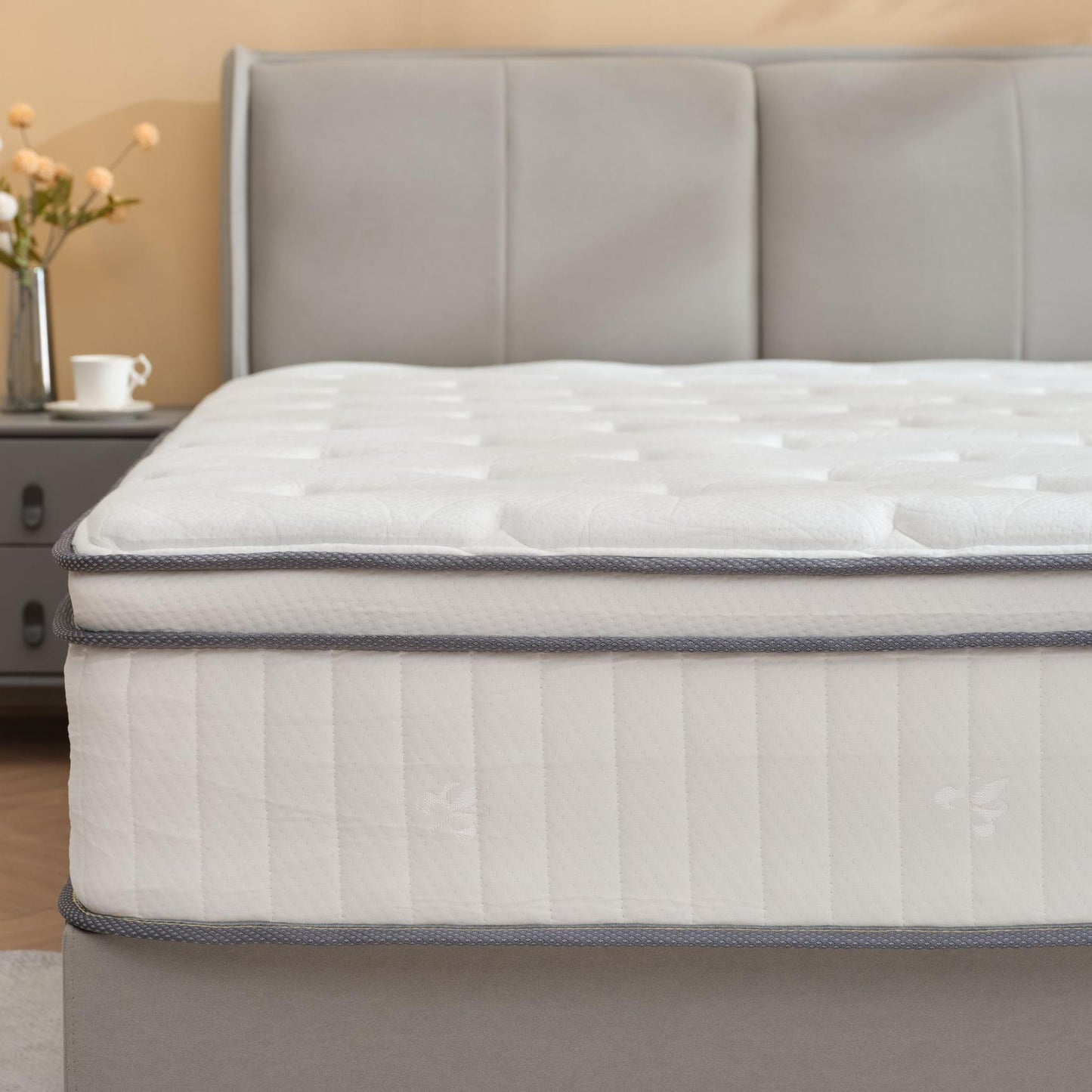 High Quality 12" Twin Diamond Innerspring Hybrid And Cooling Gel Memory Foam Mattress, Pressure Relief, And Motion Isolation