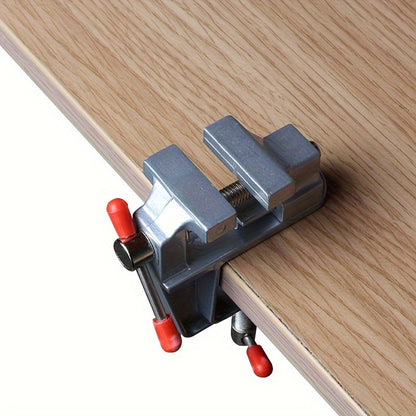 Multi-functional Aluminum Alloy Bench Vise, DIY Jewelry Electronics Workbench Mini Clamp, Manual Hand Tool, Metal Construction, No Electricity Required