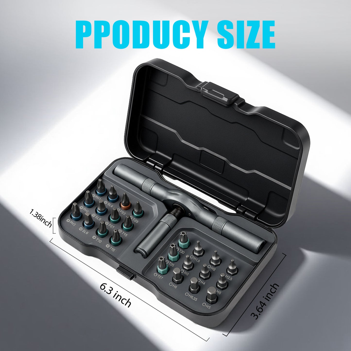 VMAN 24-in-1 Magnetic Ratchet Screwdriver Set with S2 Steel Bits & Flexible Shaft - Heavy-Duty Torque Wrench Kit with Ergonomic Handle, Impact-Resistant Case for DIY, Furniture Assembly, Electronics Repair, Bicycle Maintenanc