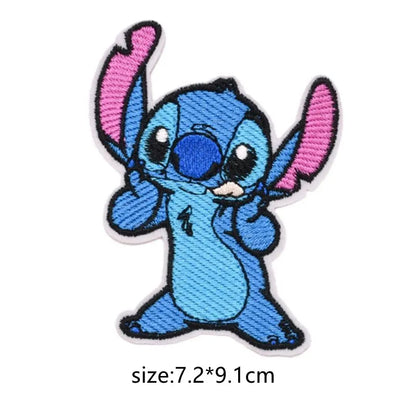 Stitch Cartoon Cute Anime Iron on Patches for Clothing T-shirt shose bag Embroidery Patches on Clothes Applique