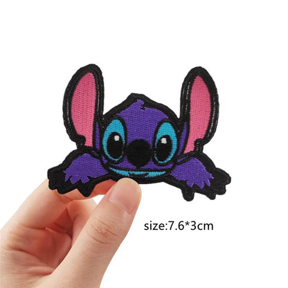 Stitch Cartoon Cute Anime Iron on Patches for Clothing T-shirt shose bag Embroidery Patches on Clothes Applique