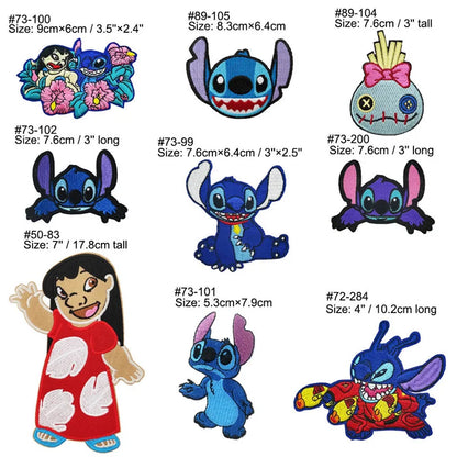 Stitch Cartoon Cute Anime Iron on Patches for Clothing T-shirt shose bag Embroidery Patches on Clothes Applique