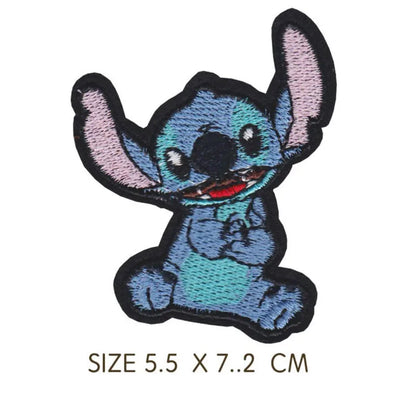 Stitch Cartoon Cute Anime Iron on Patches for Clothing T-shirt shose bag Embroidery Patches on Clothes Applique