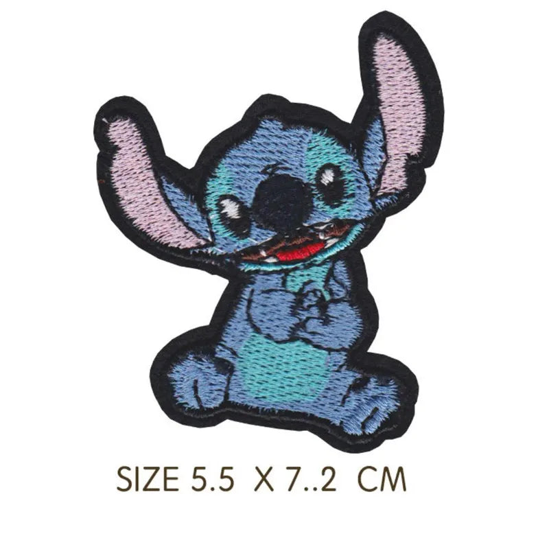 Stitch Cartoon Cute Anime Iron on Patches for Clothing T-shirt shose bag Embroidery Patches on Clothes Applique
