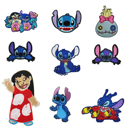 Stitch Cartoon Cute Anime Iron on Patches for Clothing T-shirt shose bag Embroidery Patches on Clothes Applique