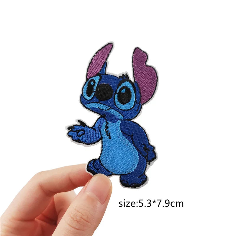 Stitch Cartoon Cute Anime Iron on Patches for Clothing T-shirt shose bag Embroidery Patches on Clothes Applique