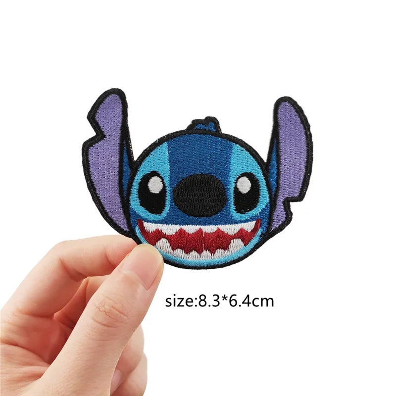 Stitch Cartoon Cute Anime Iron on Patches for Clothing T-shirt shose bag Embroidery Patches on Clothes Applique