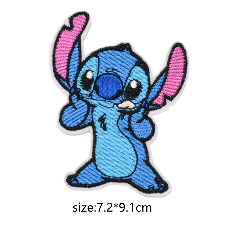 Stitch Cartoon Cute Anime Iron on Patches for Clothing T-shirt shose bag Embroidery Patches on Clothes Applique