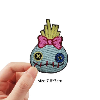 Stitch Cartoon Cute Anime Iron on Patches for Clothing T-shirt shose bag Embroidery Patches on Clothes Applique