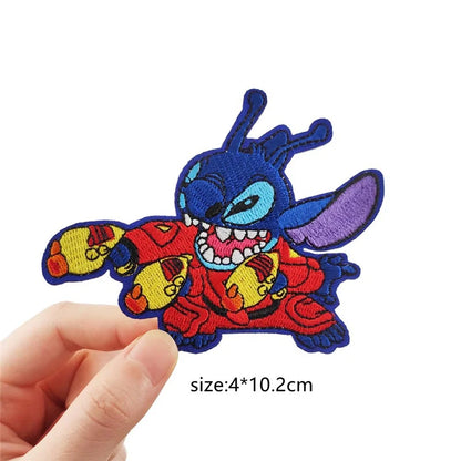 Stitch Cartoon Cute Anime Iron on Patches for Clothing T-shirt shose bag Embroidery Patches on Clothes Applique
