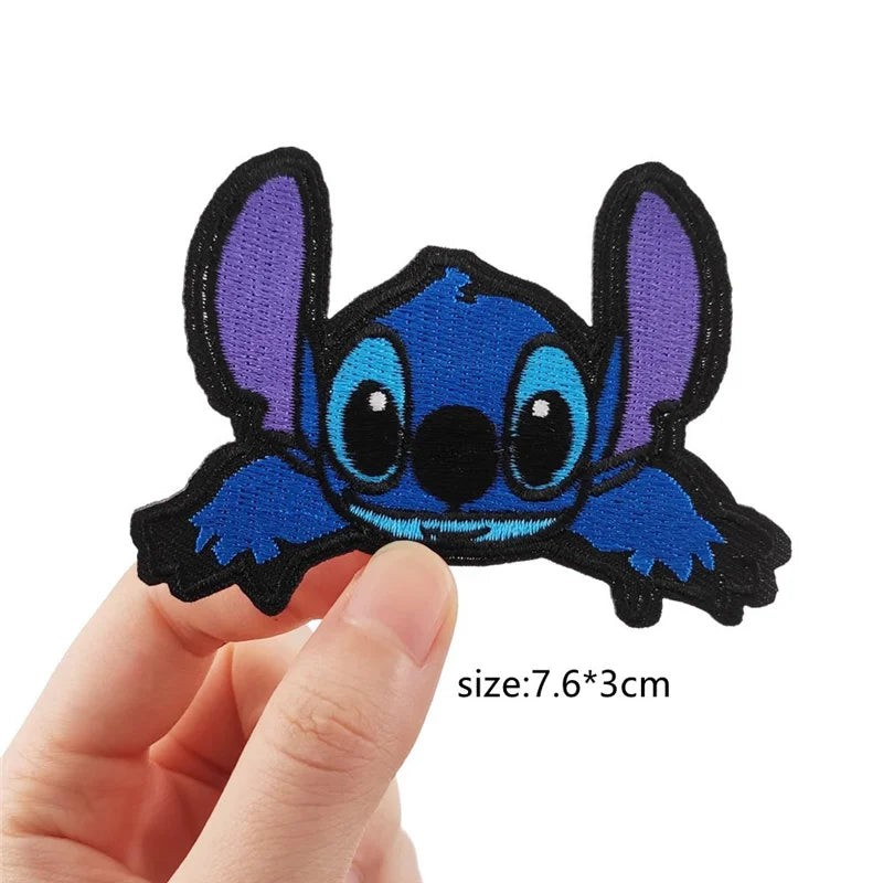 Stitch Cartoon Cute Anime Iron on Patches for Clothing T-shirt shose bag Embroidery Patches on Clothes Applique