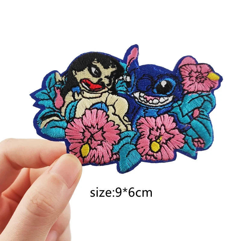 Stitch Cartoon Cute Anime Iron on Patches for Clothing T-shirt shose bag Embroidery Patches on Clothes Applique