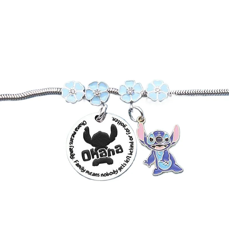 Cartoon Character Stitch Card Bracelet Adjustable Size Stainless Steel Bracelet Fashion Students Birthday Anime Accessories Gift