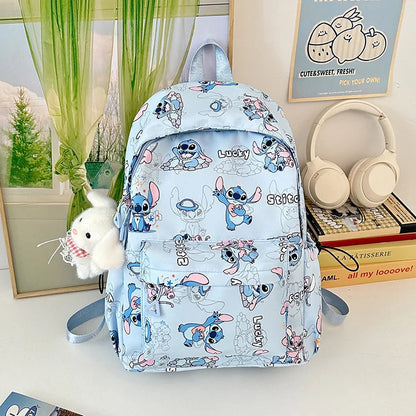 Cartoon Stitch Student Schoolbag Nylon Printed Versatile Large Capacity Lightweight Student Casual Bag Backpack Back to school